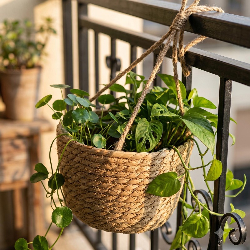 1/3x Rope Hanging Planter Bask - مراجعة Spider Plant Hanging وسعره