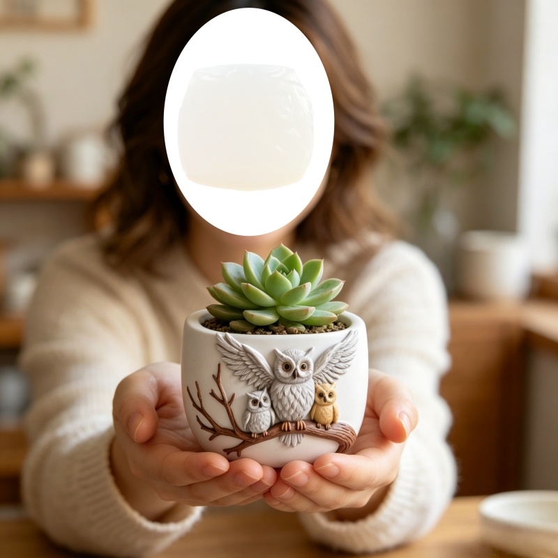 The owl standing on the branch - مراجعة Echeveria Succulent وسعره