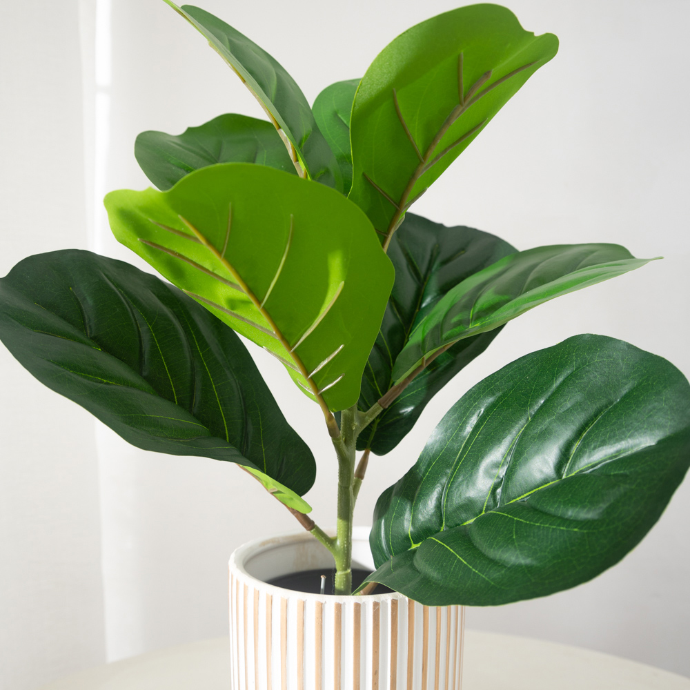 38cm 9 Forks Artificial Ficus  - مراجعة Ficus Lyrata Tree وسعره