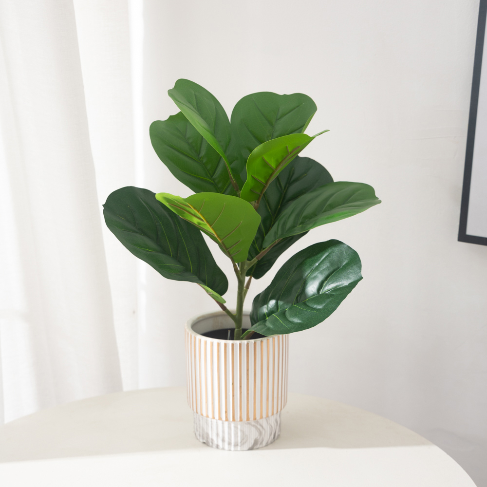 38cm 9 Forks Artificial Ficus  - مراجعة Ficus Lyrata Tree وسعره