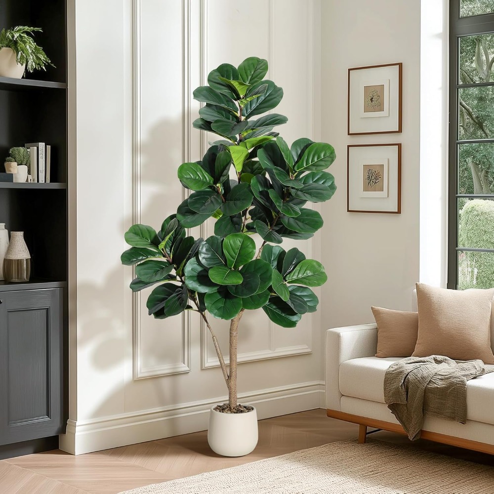 Lifelike Artificial Fiddle Lea - مراجعة Ficus Lyrata Tree وسعره