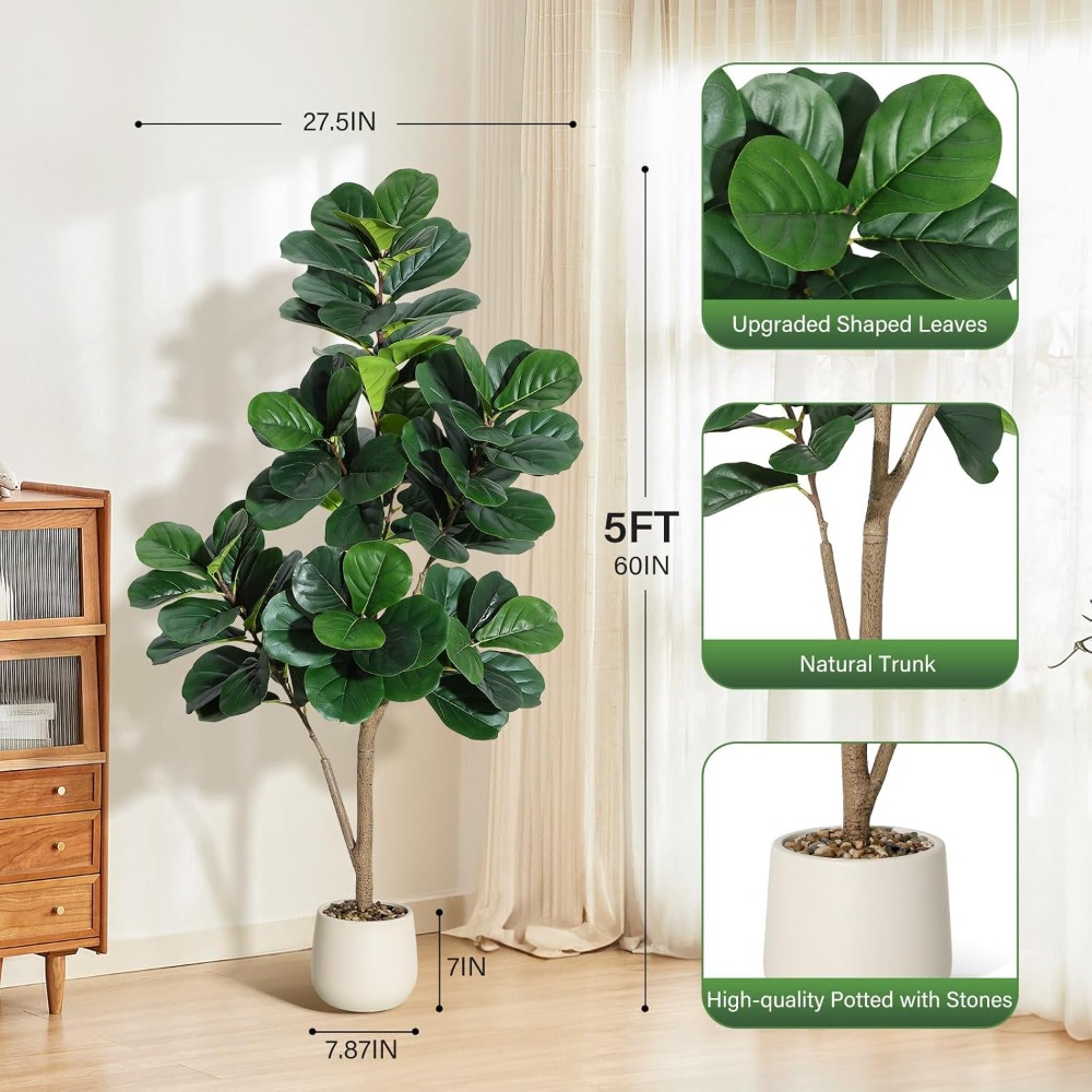 Lifelike Artificial Fiddle Lea - مراجعة Ficus Lyrata Tree وسعره