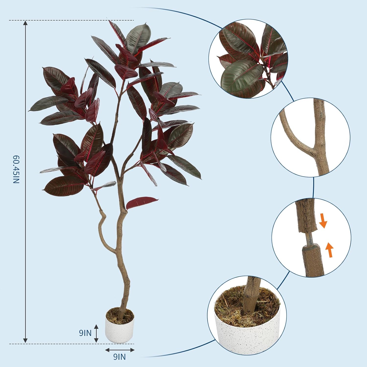Artificial Fiddle Leaf Fig Tre - مراجعة Ficus Lyrata Tree وسعره