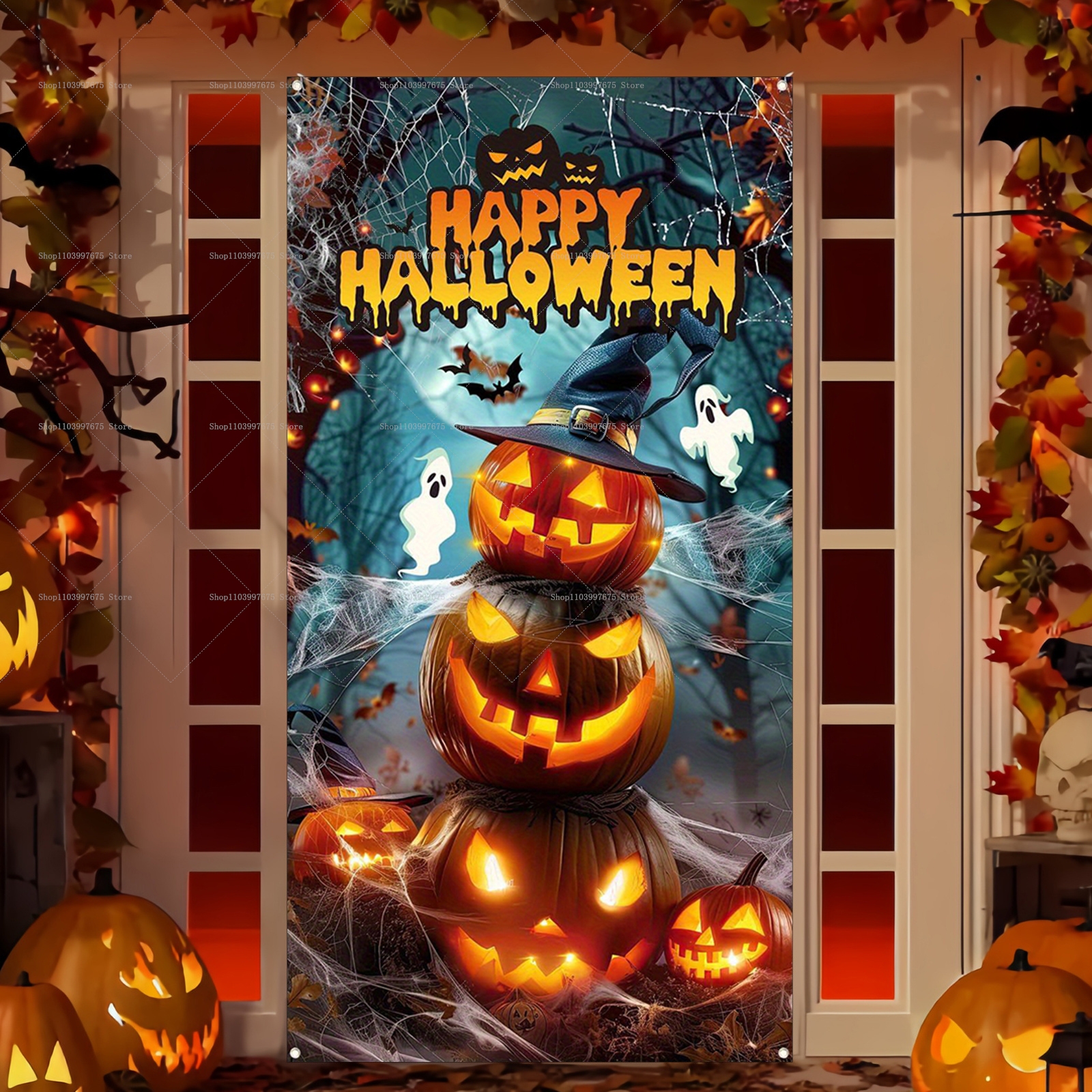 Happy Halloween Door Banner Ev - مراجعة Spider Plant Hanging وسعره