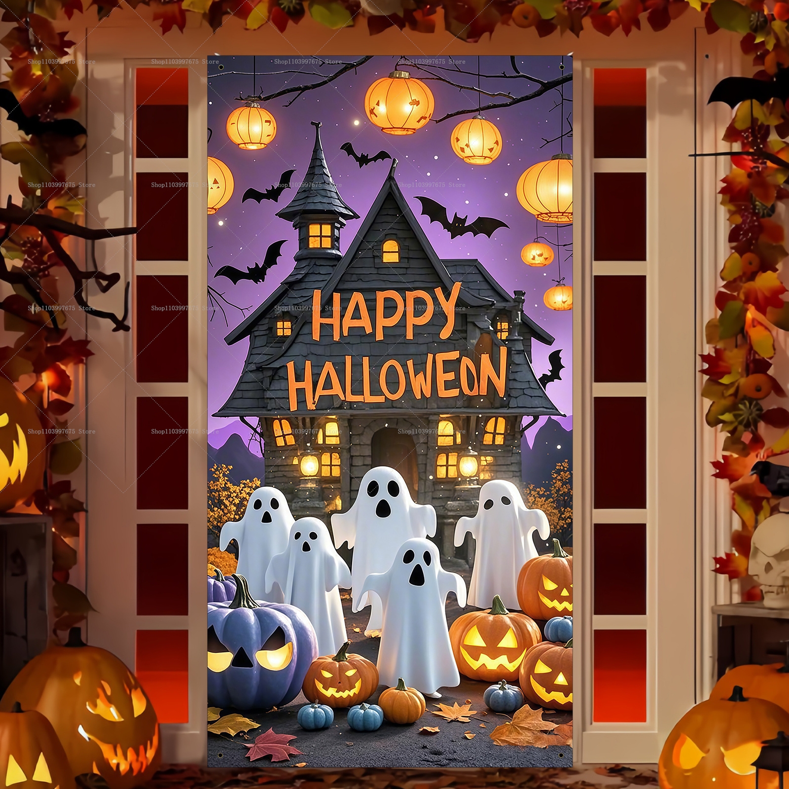 Happy Halloween Door Banner Ev - مراجعة Spider Plant Hanging وسعره