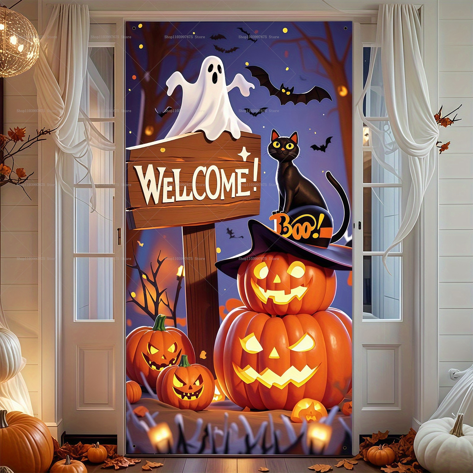 Happy Halloween Door Banner Ev - مراجعة Spider Plant Hanging وسعره