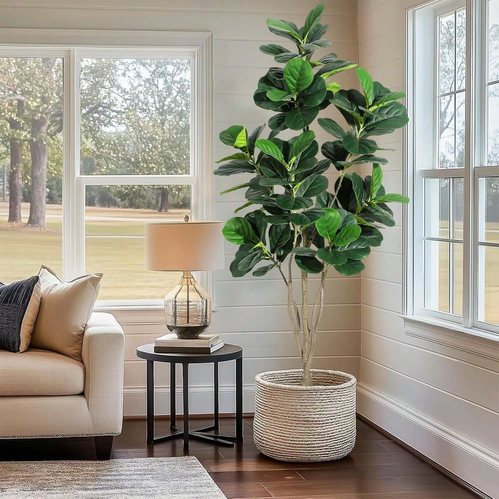 6FT Tall Artificial Fiddle Lea - مراجعة Ficus Lyrata Tree وسعره