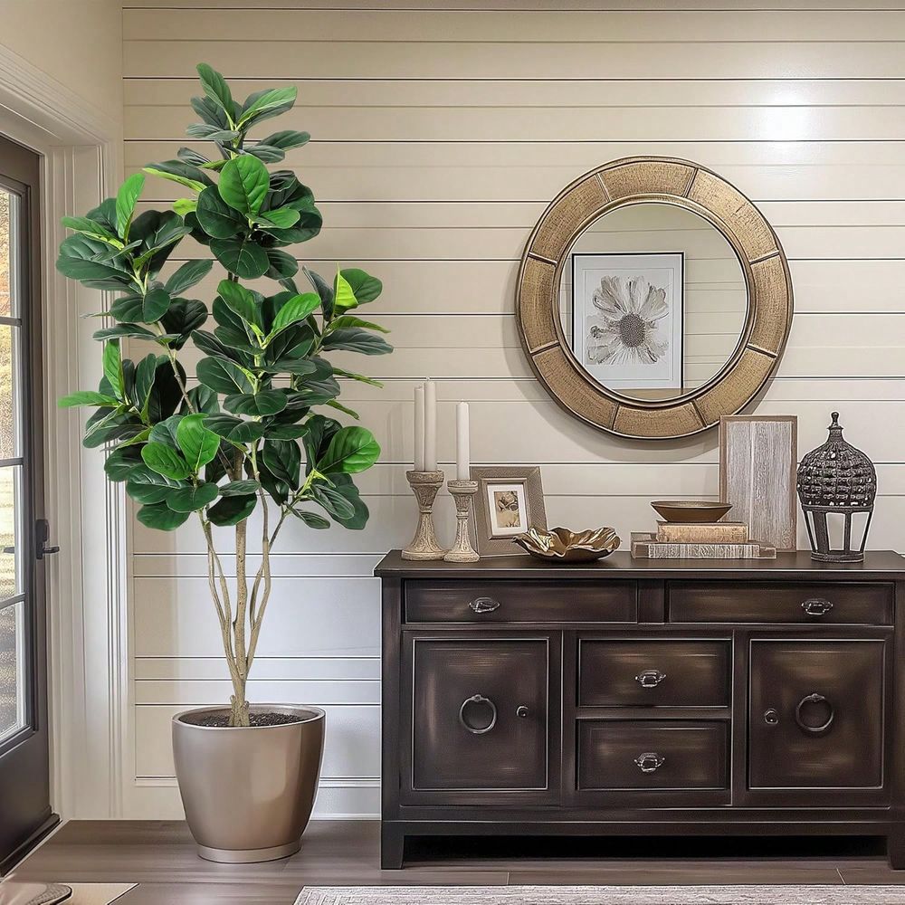 6FT Tall Artificial Fiddle Lea - مراجعة Ficus Lyrata Tree وسعره