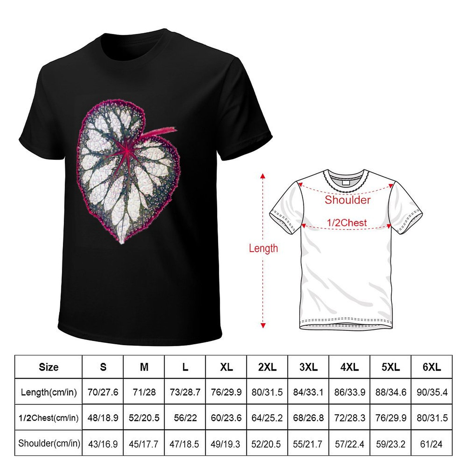 Begonia rex T-Shirt Work Outdo - مراجعة Begonia Rex وسعره