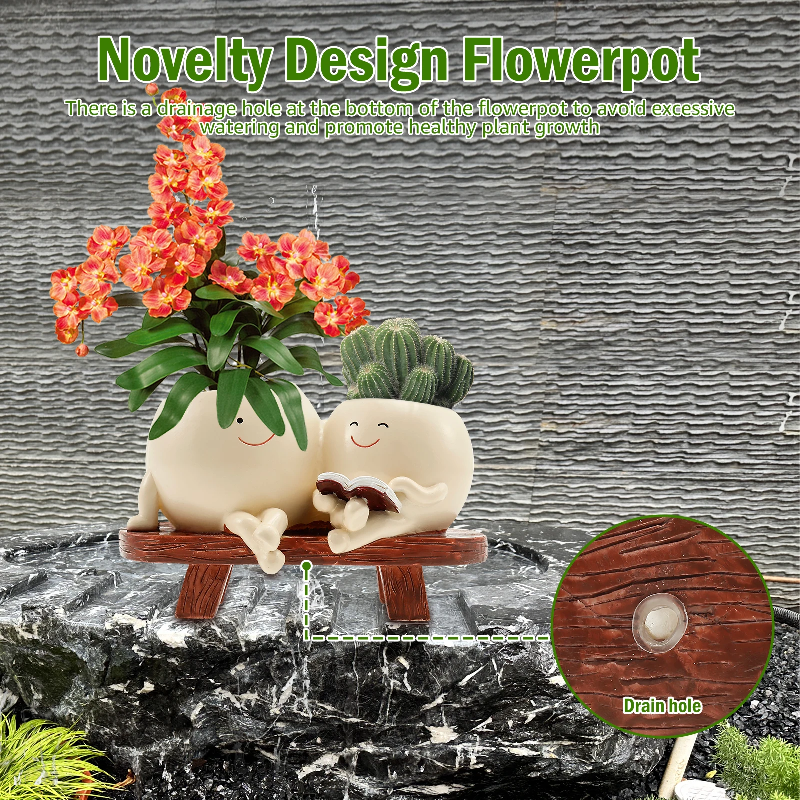 Smile Face Planter Resin Flowe - مراجعة Echeveria Succulent وسعره