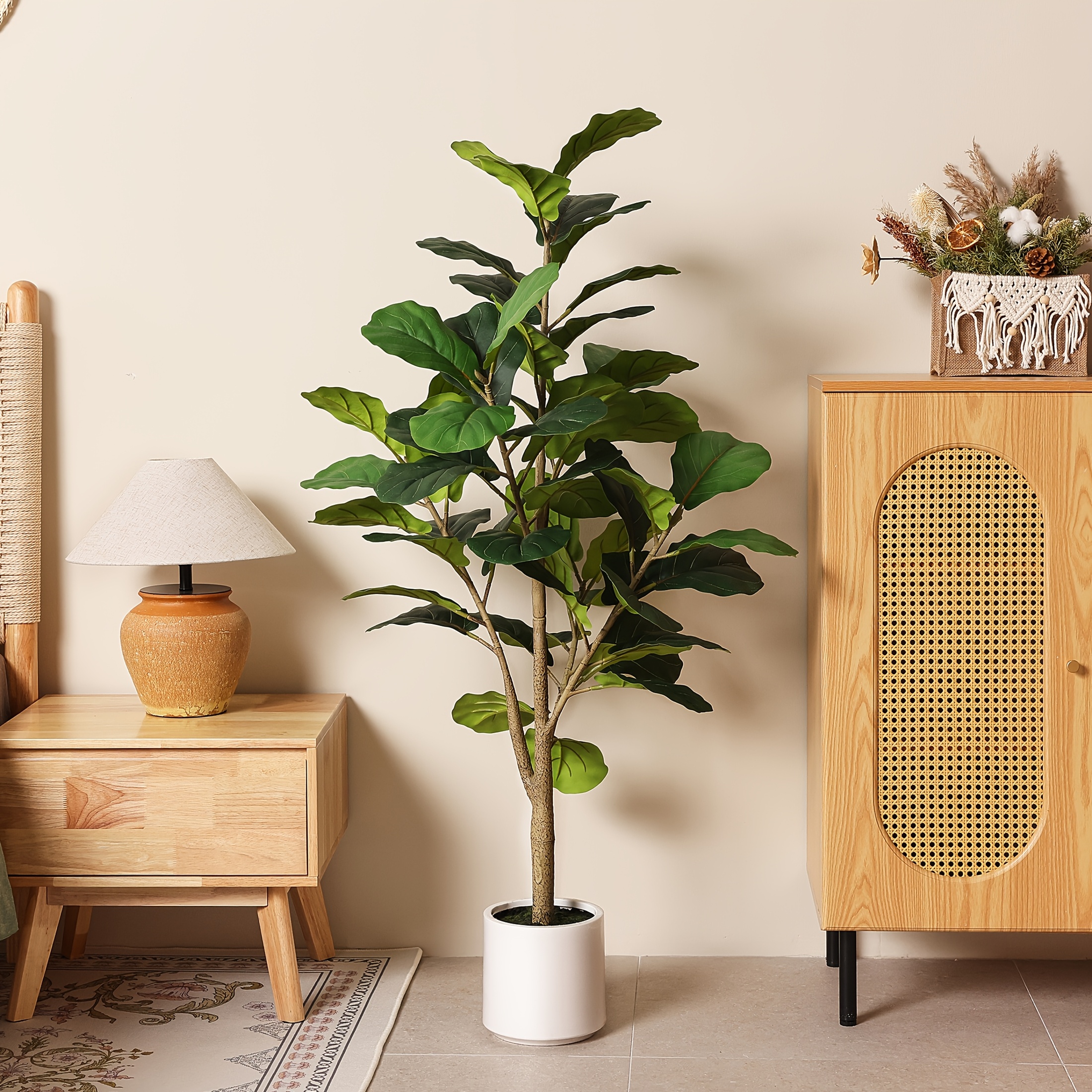 4.5ft Realistic Artificial Fid - مراجعة Ficus Lyrata Tree وسعره