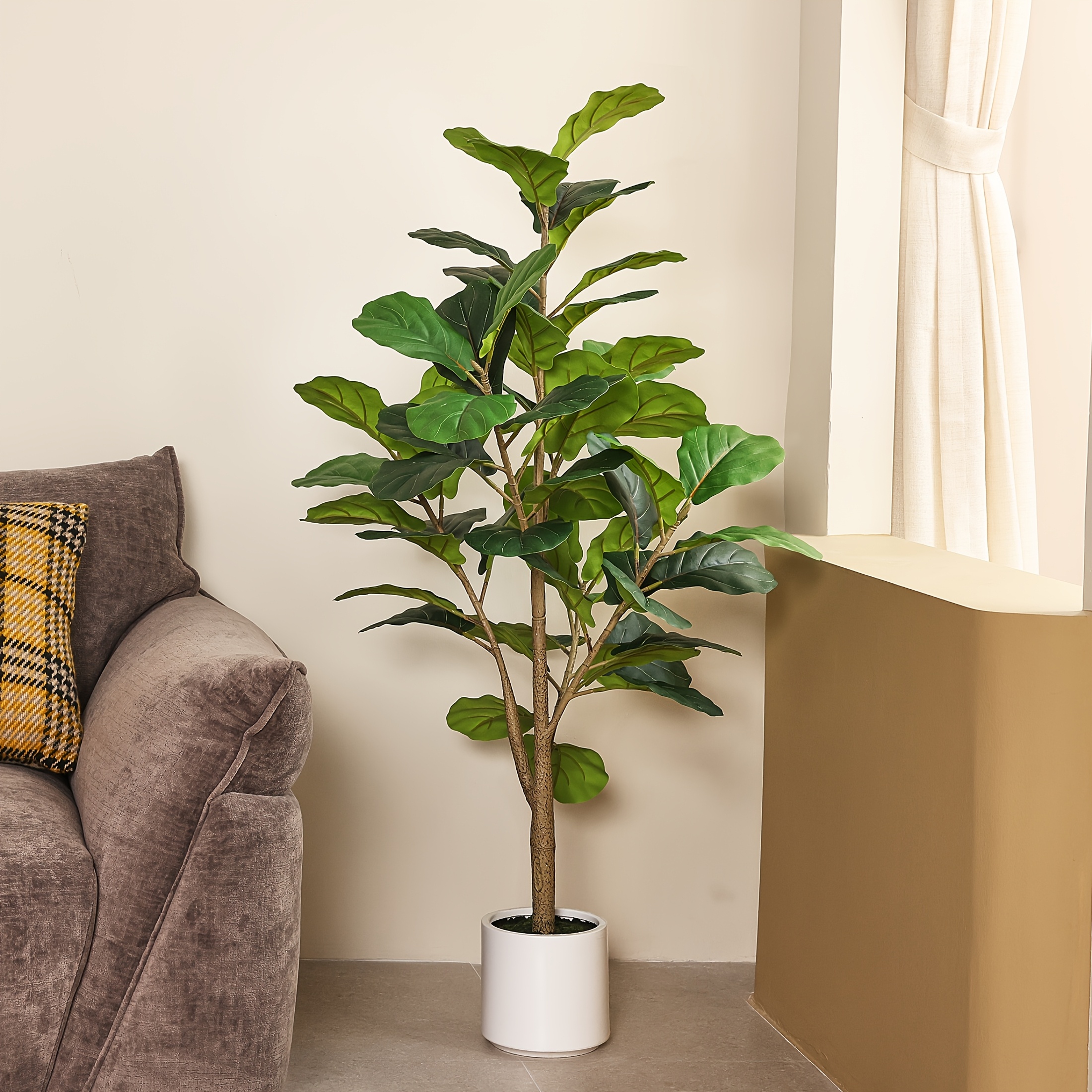 4.5ft Realistic Artificial Fid - مراجعة Ficus Lyrata Tree وسعره