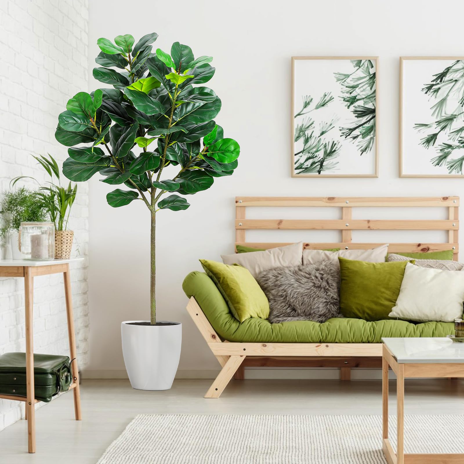 GlowSol 5.2 Ft Artificial Fidd - مراجعة Ficus Lyrata Tree وسعره