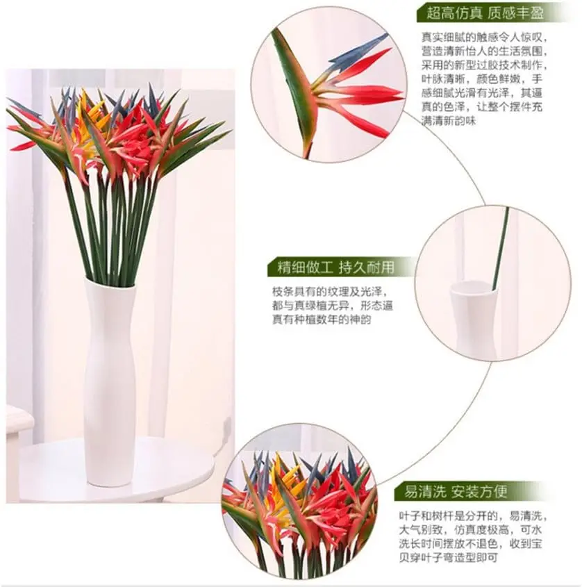 8PCS Artificial Flowers Streli - مراجعة Bird Paradise Strelitzia وسعره