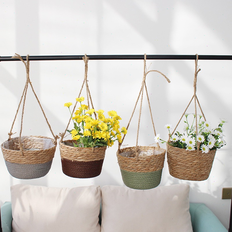 Straw Hanging Basket Flower Po - مراجعة Spider Plant Hanging وسعره