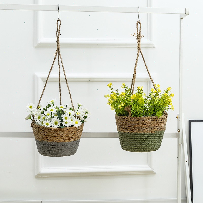 Straw Hanging Basket Flower Po - مراجعة Spider Plant Hanging وسعره