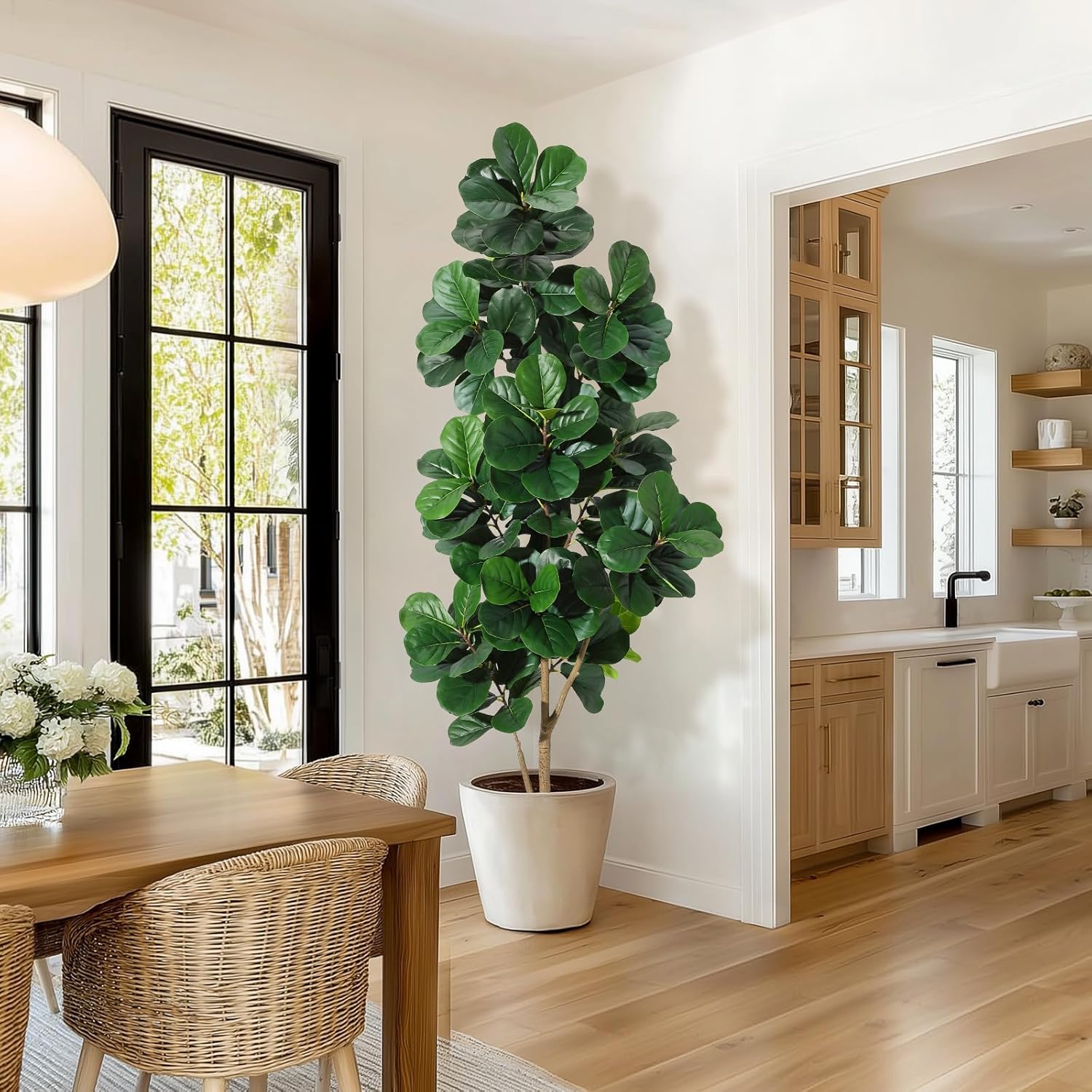 4FT/5FT/6FT/7FT Fiddle Leaf Fi - مراجعة Ficus Lyrata Tree وسعره
