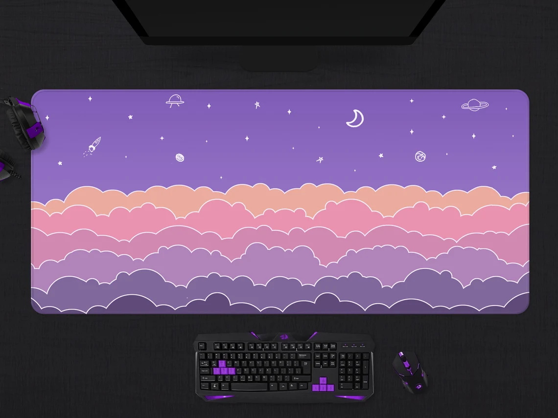 Kawaii Deskmat purple Cute Mou - مراجعة Tradescantia Purple وسعره