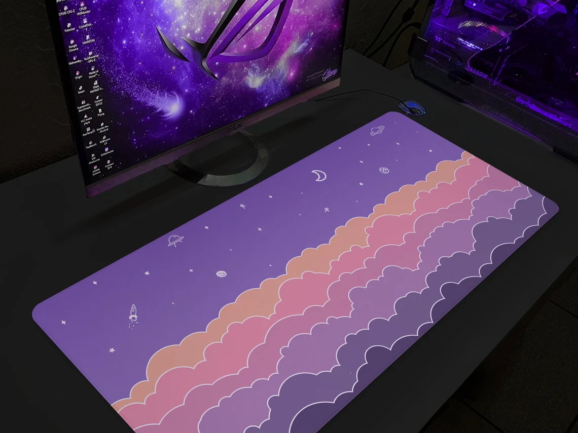 Kawaii Deskmat purple Cute Mou - مراجعة Tradescantia Purple وسعره