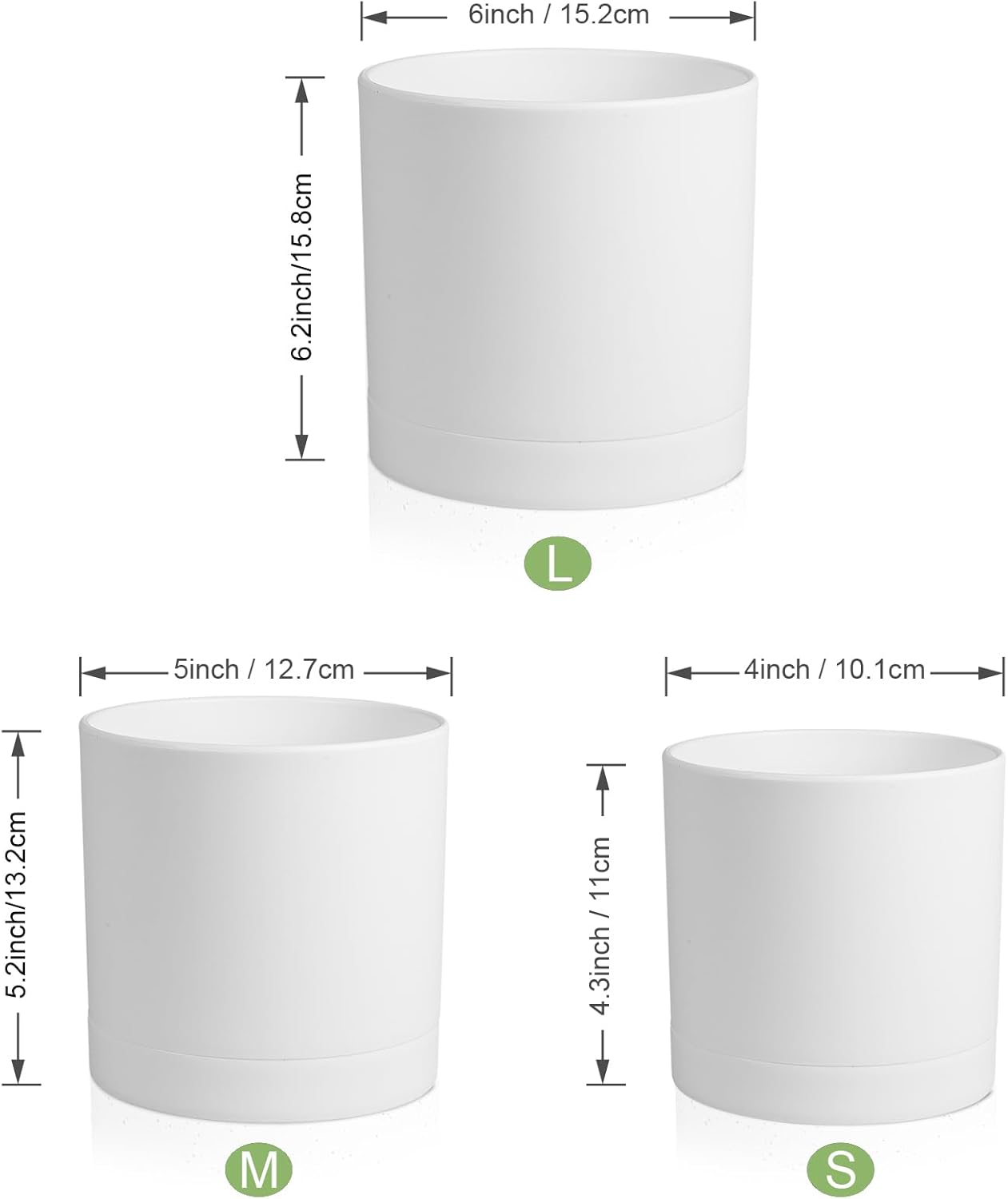 3-Pack Cylinder Flower Pots wi - مراجعة Aloe Vera Pot وسعره