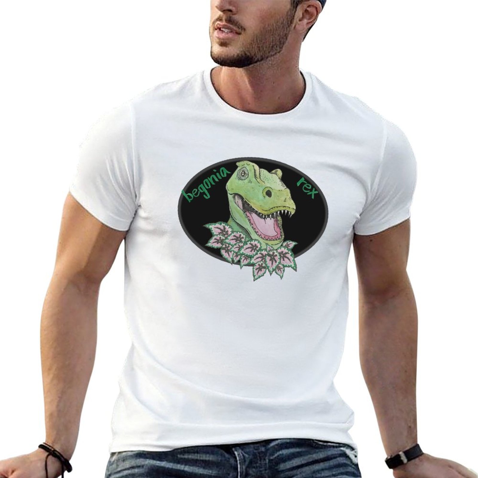 T rex begonia T-Shirt cotton t - مراجعة Begonia Rex وسعره