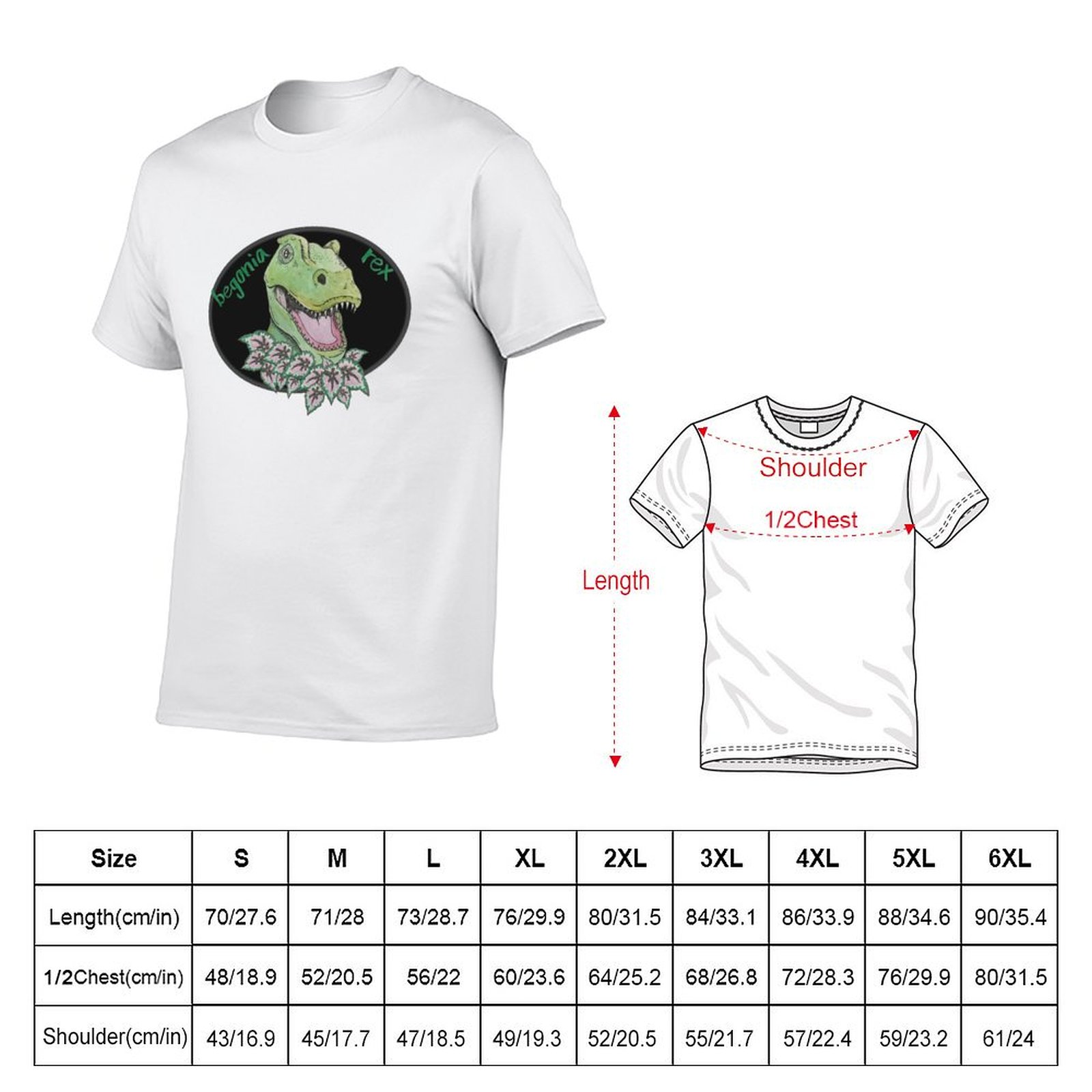 T rex begonia T-Shirt cotton t - مراجعة Begonia Rex وسعره