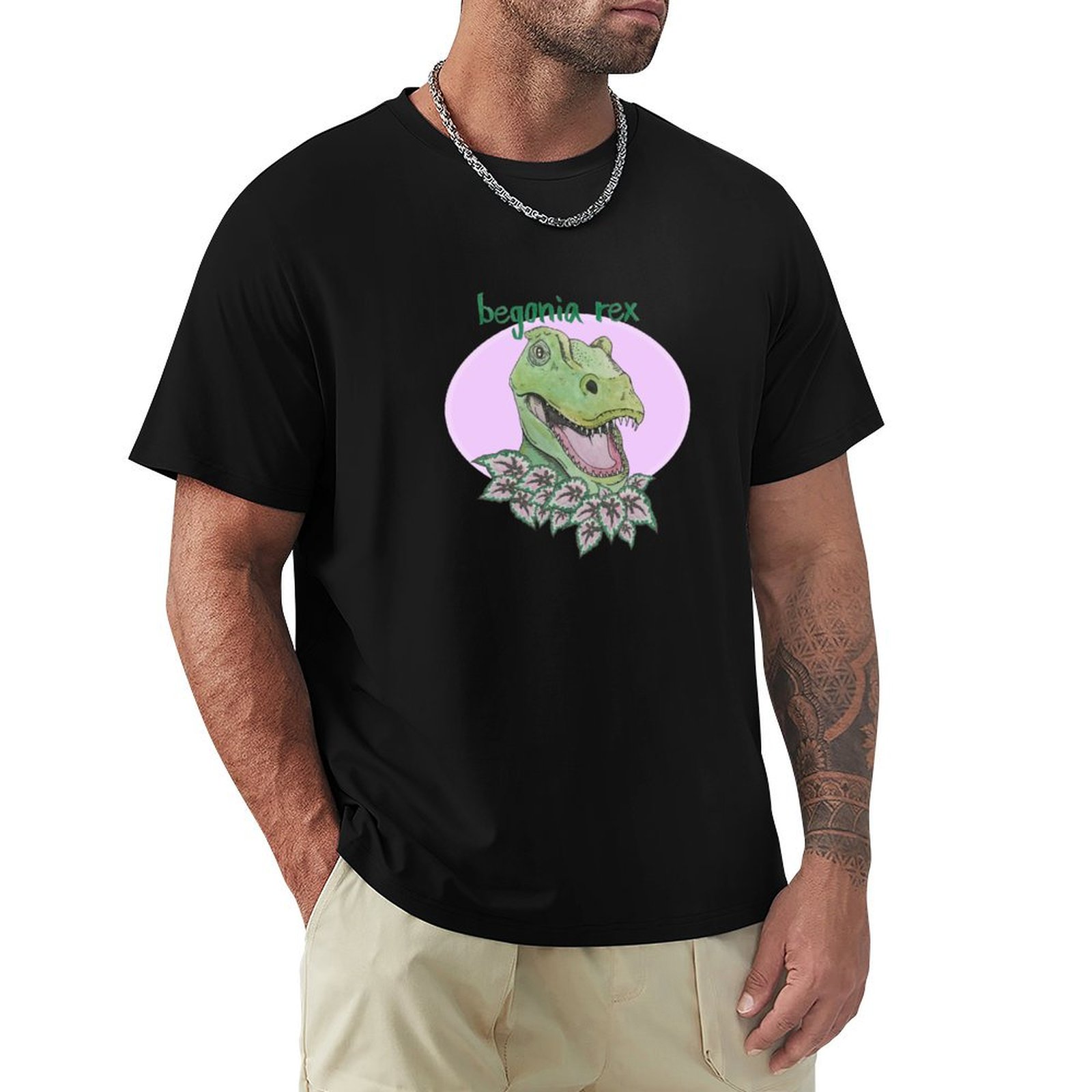 T rex begonia (pink) T-Shirt S - مراجعة Begonia Rex وسعره