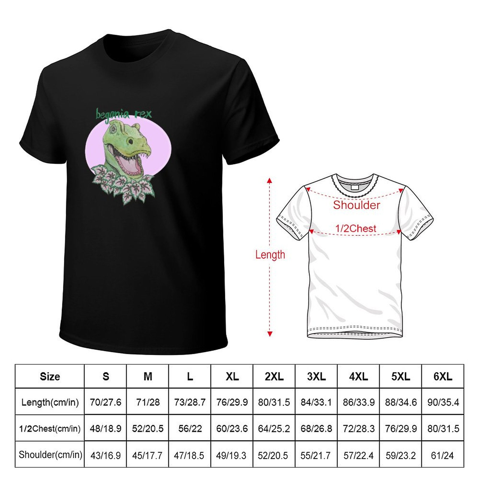 T rex begonia (pink) T-Shirt S - مراجعة Begonia Rex وسعره