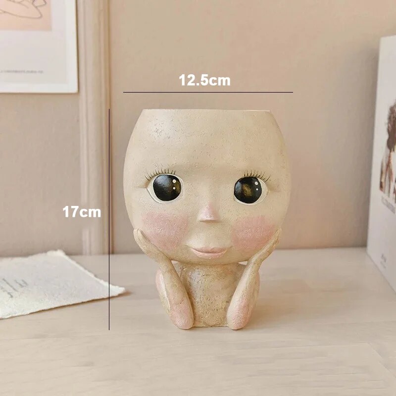 Girls Face Head Flower Planter - مراجعة Echeveria Succulent وسعره