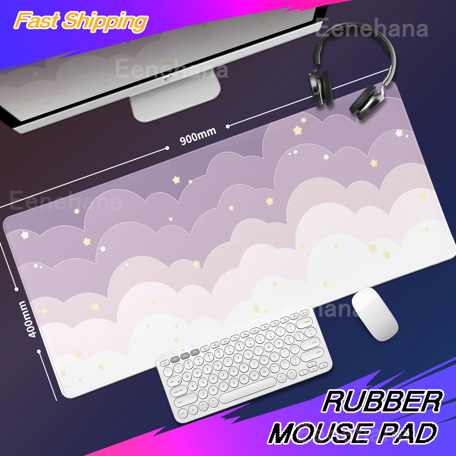 Light Blue Pink Clouds Desk Ma - مراجعة Tradescantia Purple وسعره