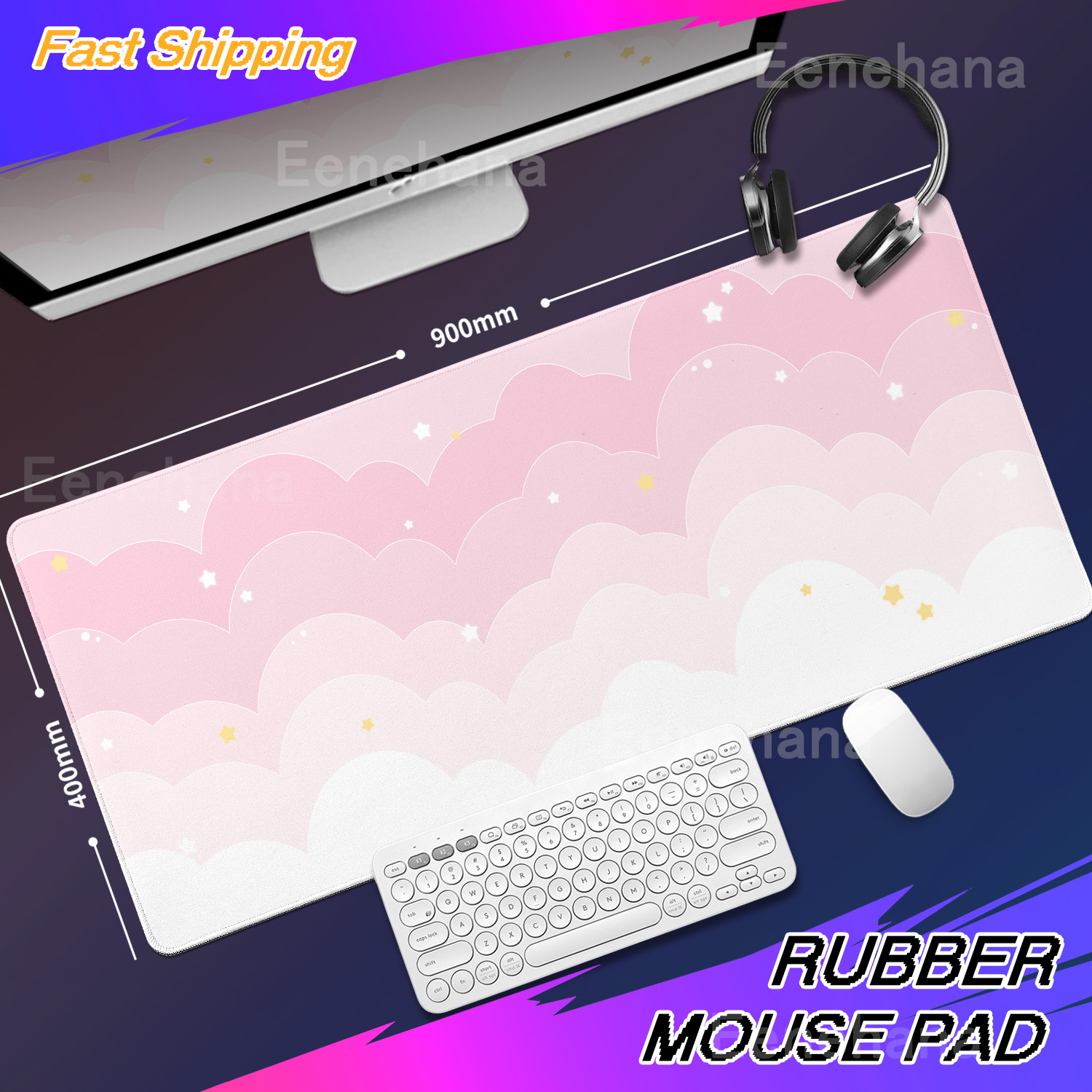 Light Blue Pink Clouds Desk Ma - مراجعة Tradescantia Purple وسعره